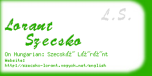 lorant szecsko business card